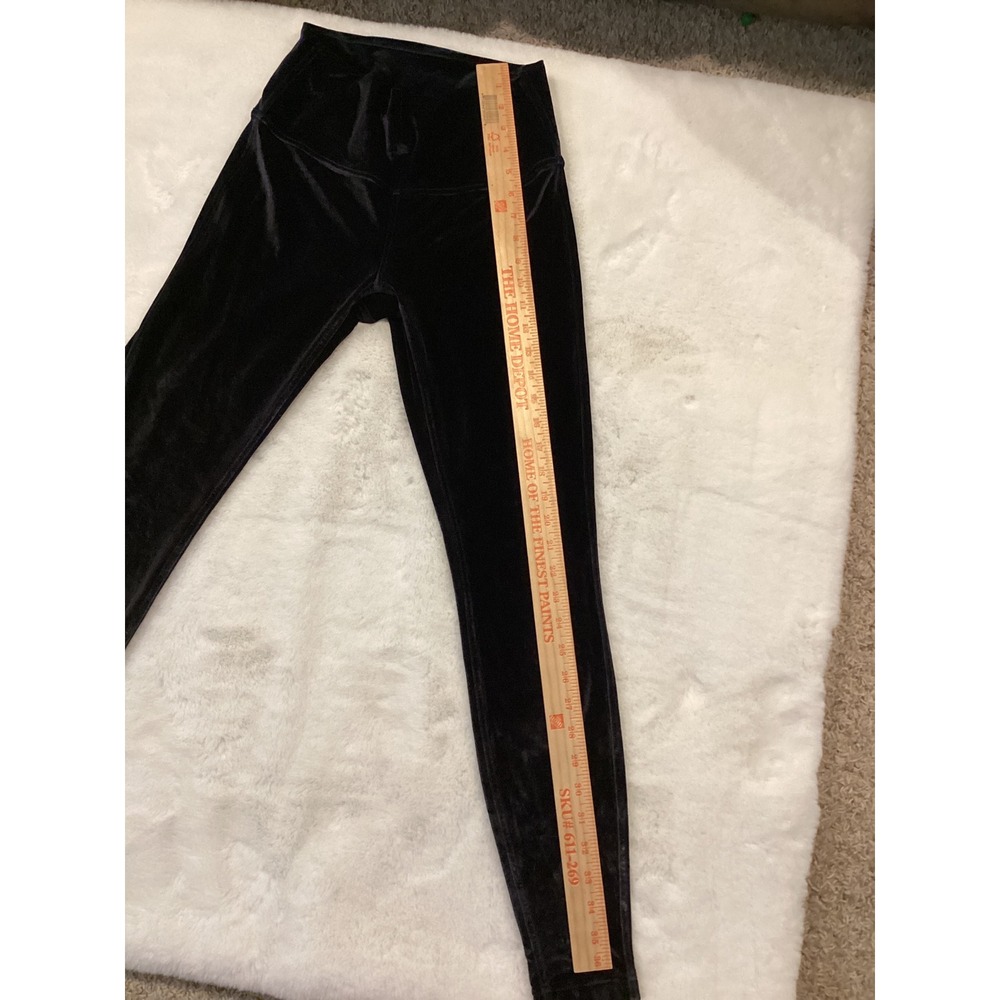 Lululemon Wunder Under High-Rise Tight 28 Black Crushed Velvet Leggings Size 8 - Picture 2 of 5